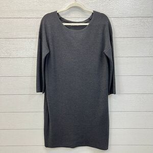 Vince Wool Charcoal Grey Mixed Media Sweater Dress Size M